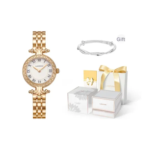 LANZOOM Кварцевый механизм Женские часы 25,5 мм Белый