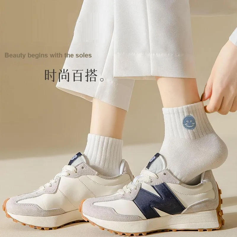 MIIOW Ankle Socks Women's 5 Pack White-1