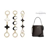 Coach Mollie Gold-Tone Black Moon Round Buckle 16cm+Gold-Tone Four-Leaf Clover Heart Buckle 17cm+Gold-Tone Black White Four-Leaf Clover Round Buckle 14cm
