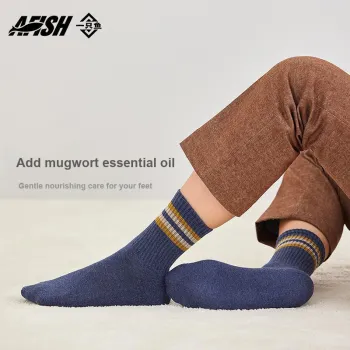 AFISH Mid Calf Socks Men's 5 Pairs Shopping Bags