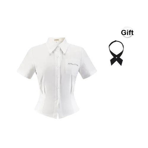 Ice Cream And Whale Рубашка Женская Белая