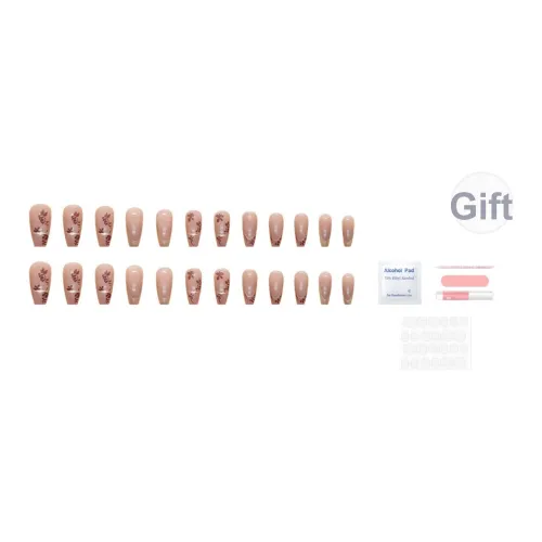 SEVERLAND False Nail MID Длина (размер в длину) Темно-красный Осень и зима Лист Силуэт Jump Цвет