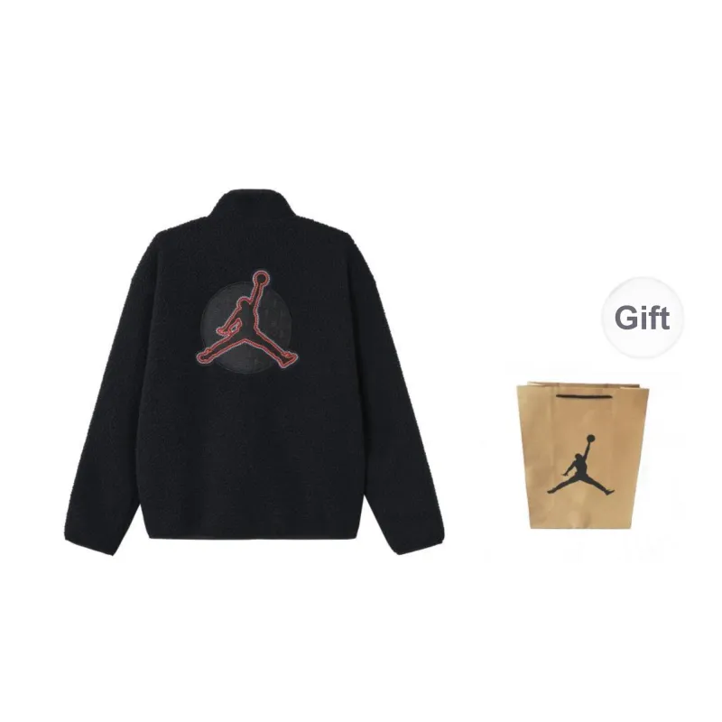 Jordan Jackets Coats Unisex Black Shopping Bag Included-1