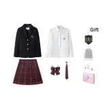 Brown Tea West Suit Black (Slim Fit)+Phoenix Wood, Comes with Free Mu Ying Time Shirt+Small Accessories+Badge+Hanging Tag