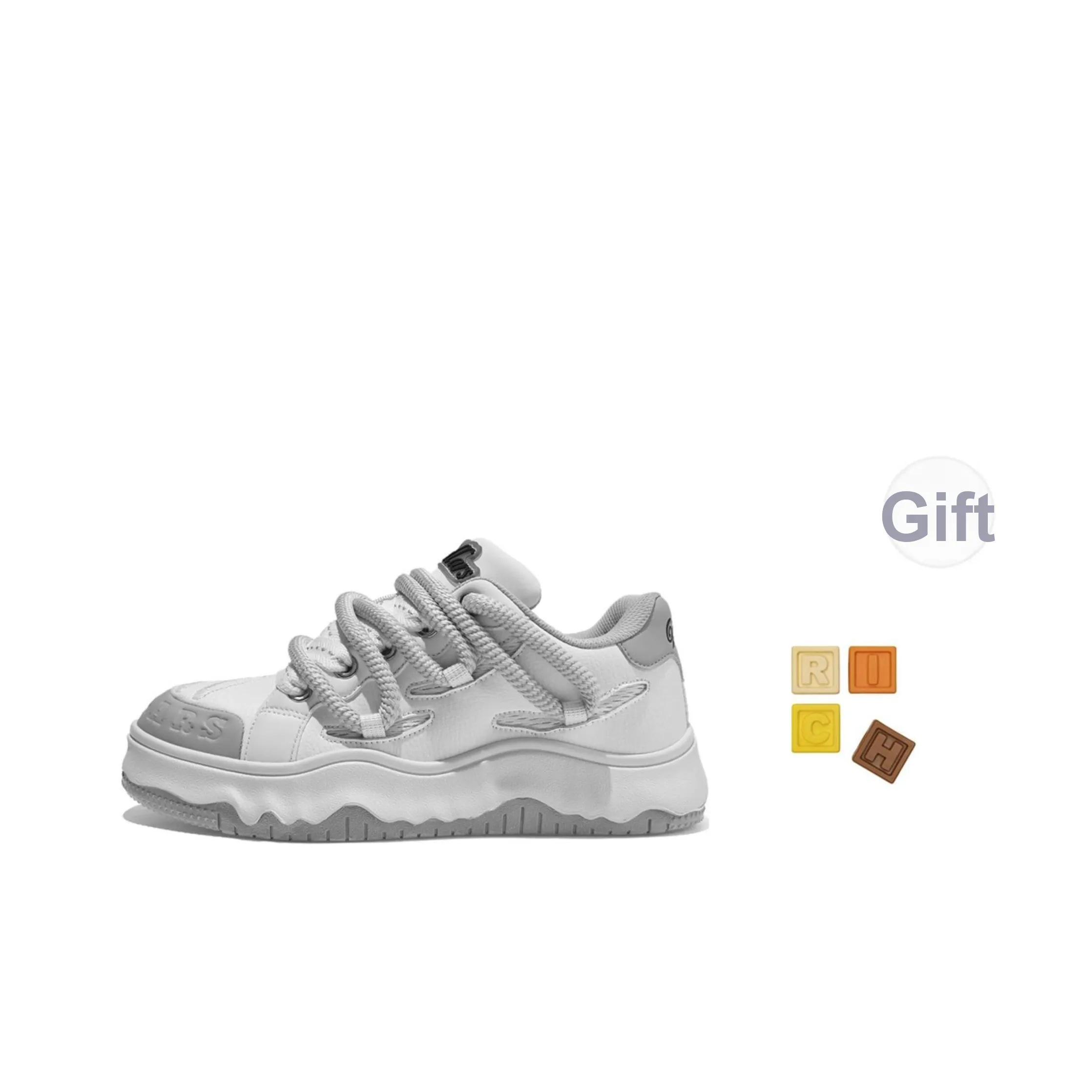 TCELLARS Skateboard Shoes Unisex Low Top Heritage White/Galaxy Gray