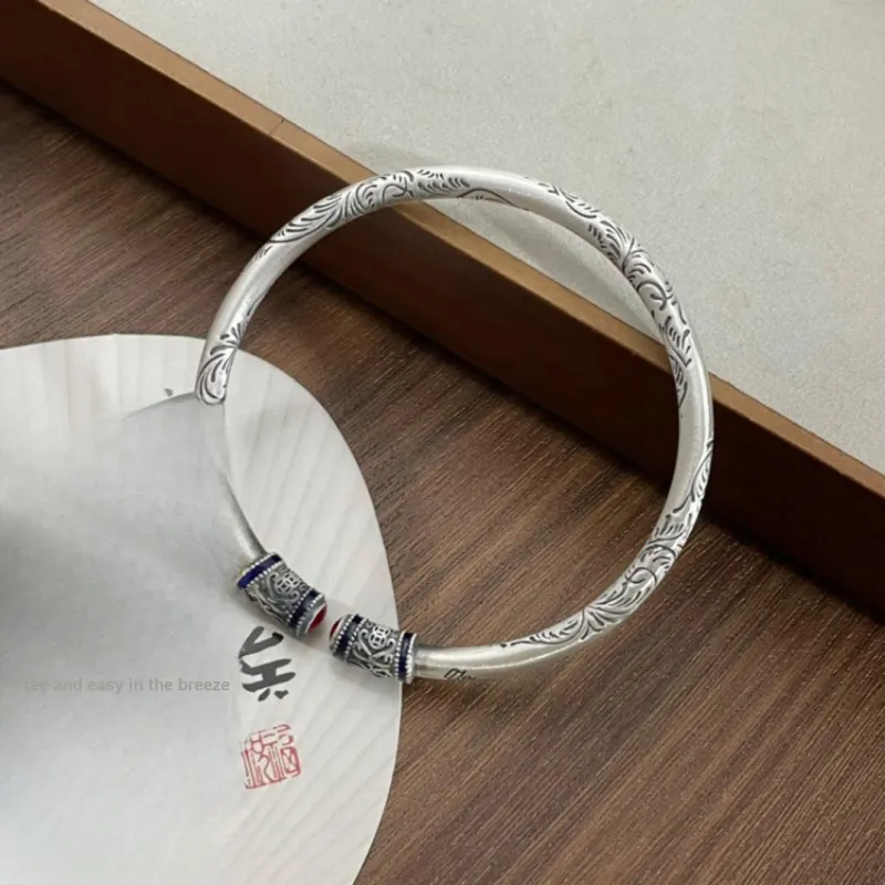 Brahmacharya 999 Fine Silver Bangles Women's-2