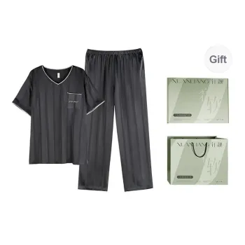 Xuan Liang Pajama Set Men's Gift Box Set Paris Gray