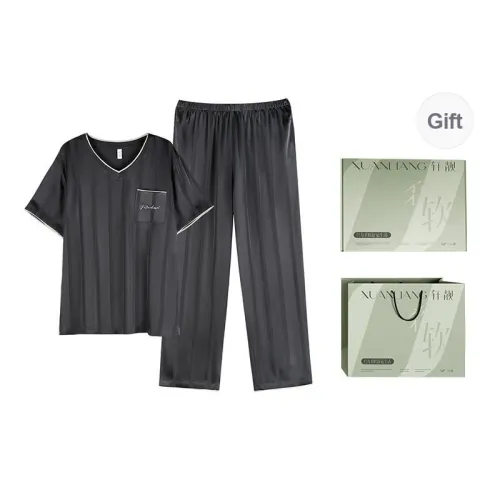 Xuan Liang Pajama Set Men's Gift Box Set Paris Gray