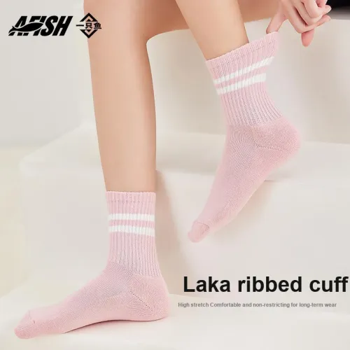 AFISH Женские высокие носки, 5 пар, сумка для покупок, 5 пар, комбинация, цвет изображения, женские носки MID до икры