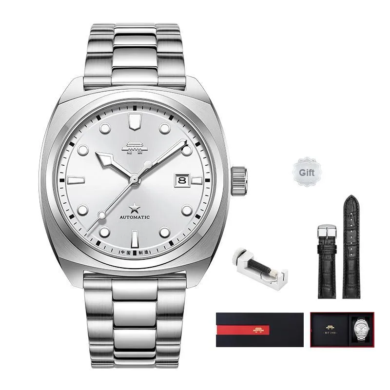 Beijing Voyage Collection Automatic Mechanical Movement Stainless Steel Watchband Watch Men's Watches Silver Dial-0