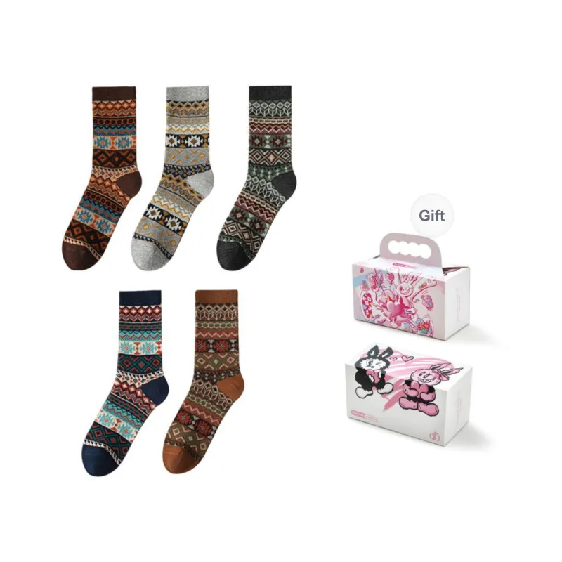 PLAN IN Mid Calf Socks Unisex 5 Pack-6