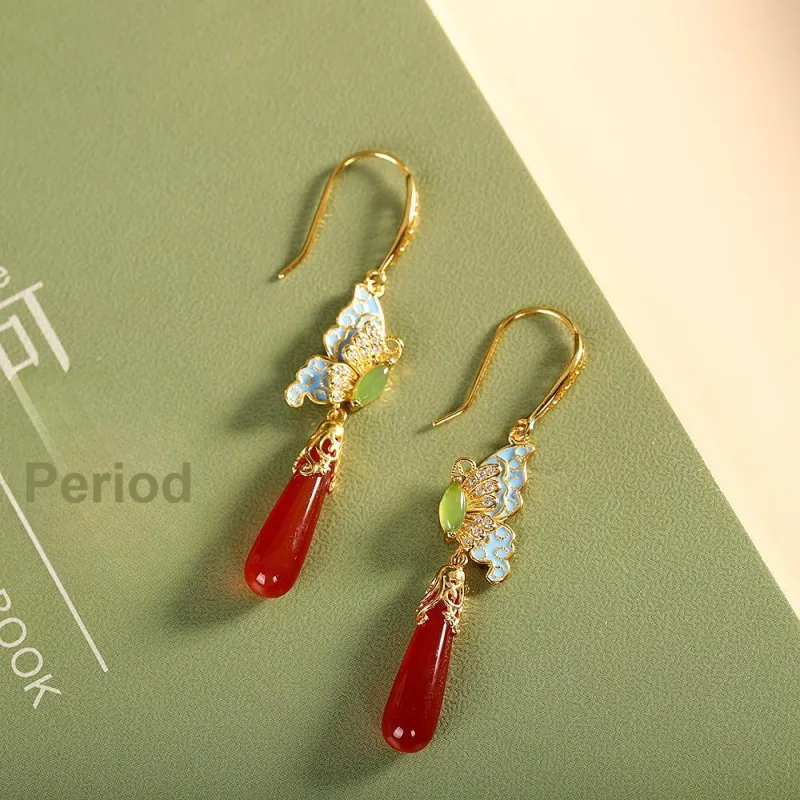 Love Agate Jade Earrings Women's-2
