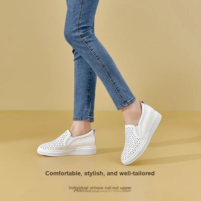 DG Wear-Resistant Lightweight Height Increasing Low-Top Casual Shoes 5cm Women's-2