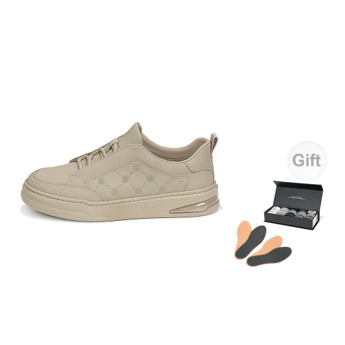 LIPAULT Skateboard Shoes Men Low-Top Apricot