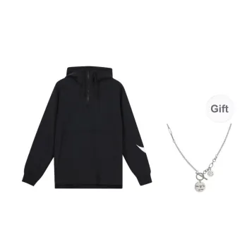 Nike Water-Resistant Windproof Wear-Resistant Windbreaker Jacket Men's Black Comes With Necklace