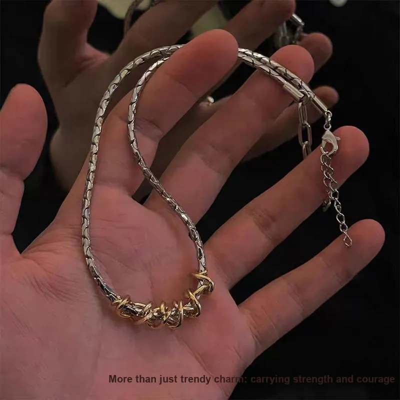 FOREVER MELODY Titanium Steel Necklaces Men's-6