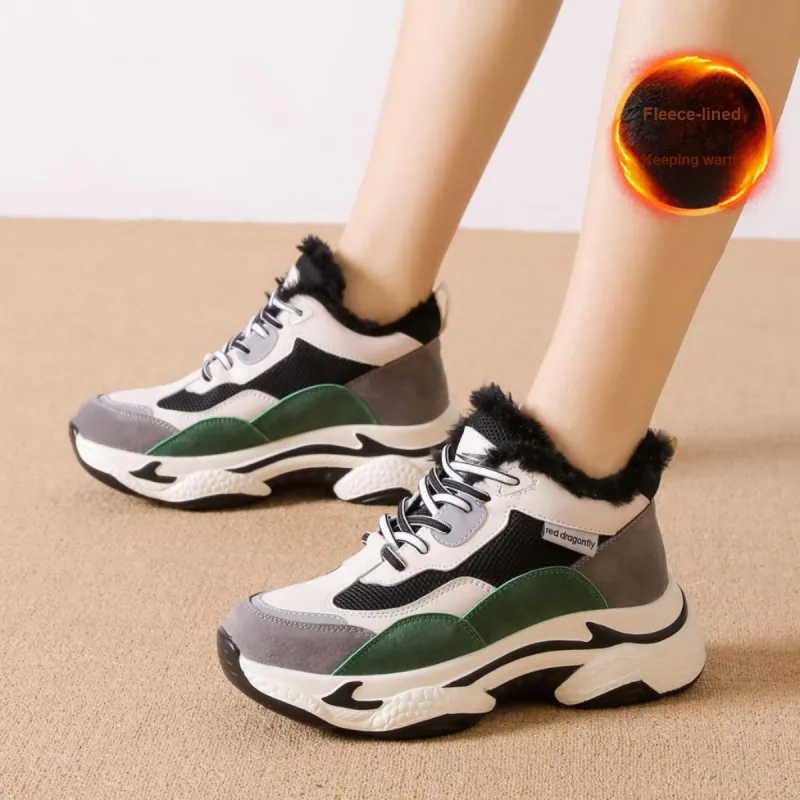 RED DRAGONFLY Thermal High Top Chunky Sneakers 5cm Women's-11