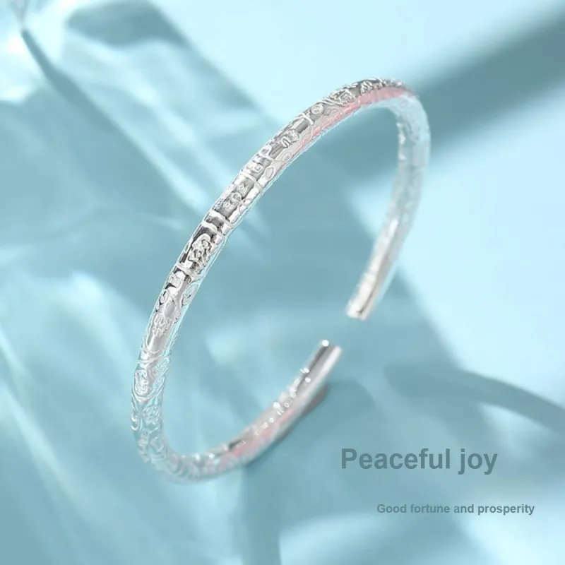Nine Music Foot Silver 990 Bangles Women's-1