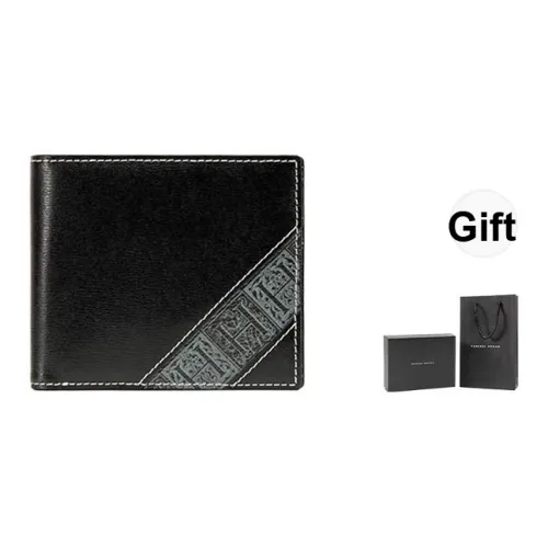 VANESSA HOGAN Кошелек из коровьей кожи кошелек для монет держатель для карт маленький мужской черный