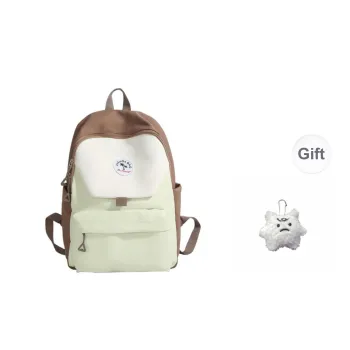 Yalu Nylon Fabric Backpack Unisex Green/Blue/Navy Blue/Pink
