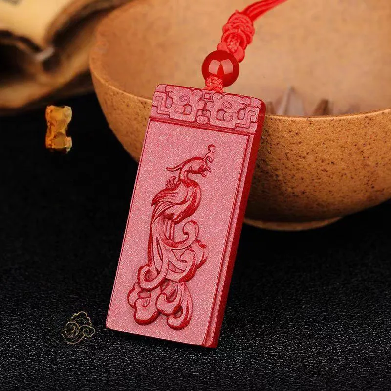 Lingxiang Yurun Cinnabar Necklaces Unisex-6