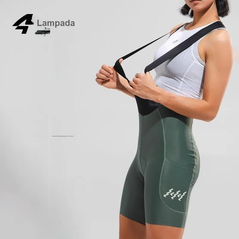 LAMBDA Cycling Pants Women's Vason Green[Double Arrow Straps Shorts]-5