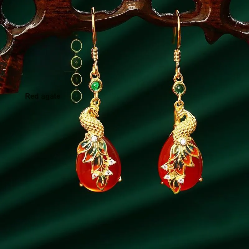 EADDA JEWELRY Natural Agate Earrings Unisex-1