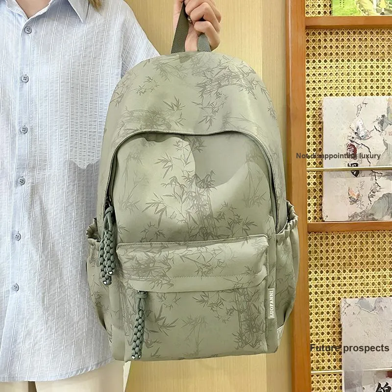 DALO Nylon Backpack Women's White/Black/Green/Blue-13