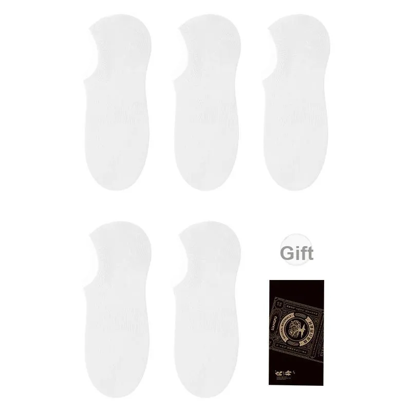 LIANGPU No Show Socks Men's 5 Pack Gift Box Set-15