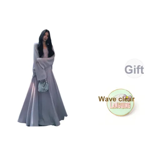 LANGQING Длинное платье с длинными рукавами женское