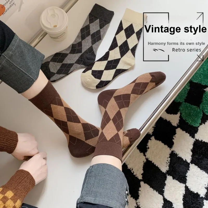 XXLLG Mid Calf Socks Women's 3 Pack Mixed Color-2