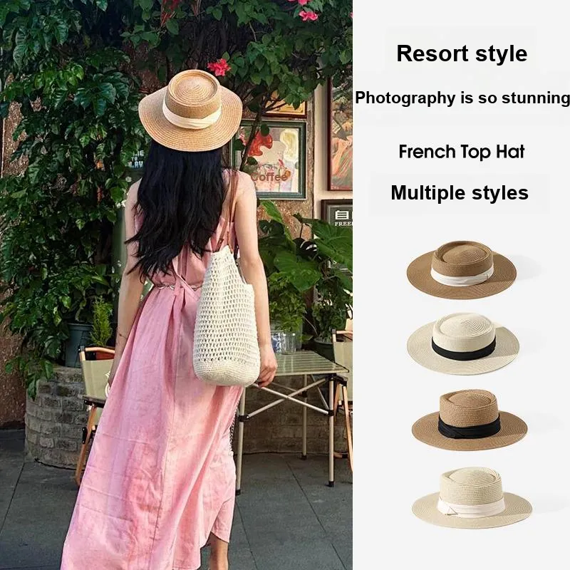 NANJIREN Straw Woven Top Hats Women's-3