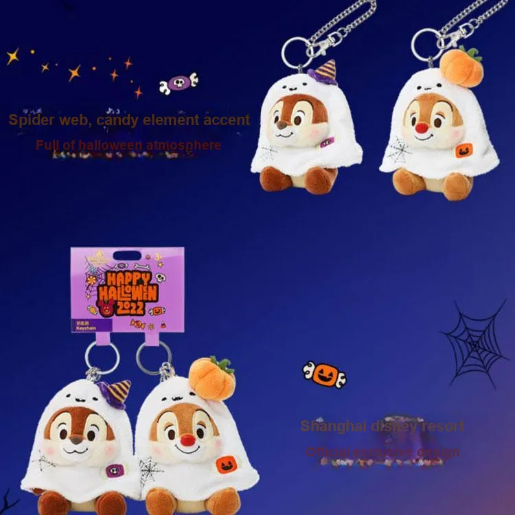 Disney Chip 'N Dale 2022 Halloween Mickey Mouse And Friends Collection Dolls Plush Pendant 11cm/12cm Height-3