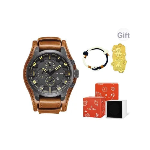 Clip Clop Кварцевый механизм искусственная кожа ремешок мужские часы многоцветный циферблат