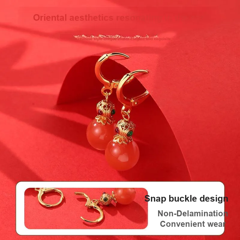 LAOYINJIANG 925 Sterling Silver, Agate, Faux Crystal Earrings Women's-5