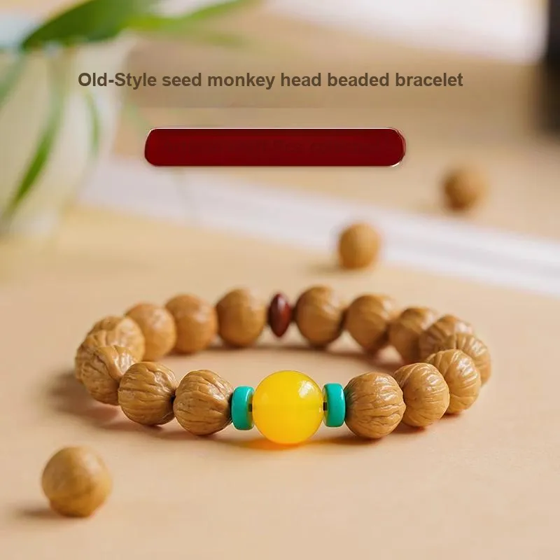 FANGYUANXIAOFU Monkey Head Walnut Bracelets Unisex-5