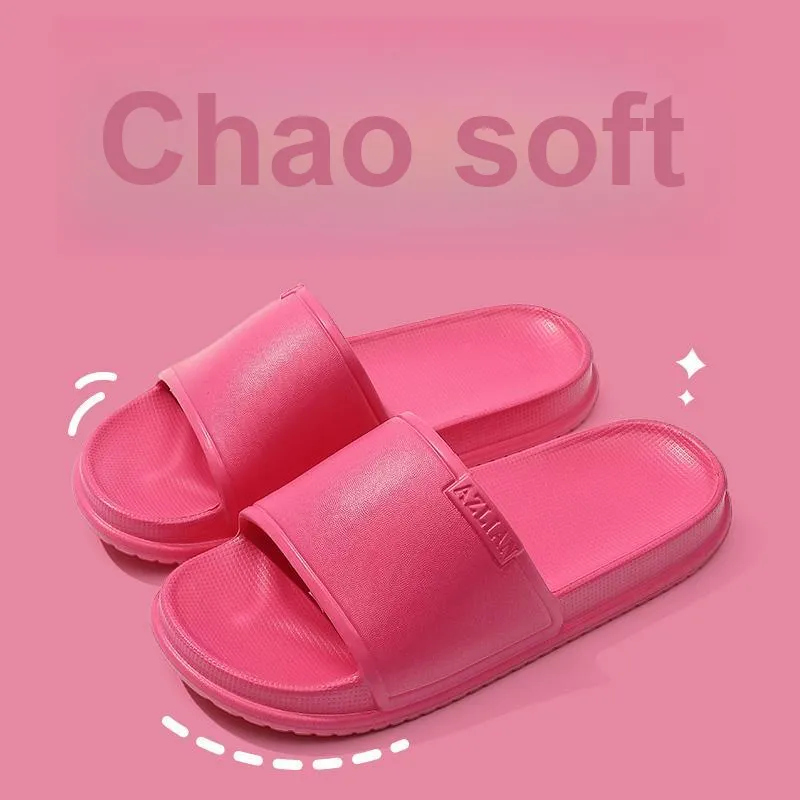 Foot Recreation Home Four Seasons All Indoor Bathroom Slip Resistant Couple Soft Sole Minimalist Style Slippers Unisex-20