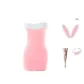 Pink, White[Rabbit Ear Headband, Neck Ring, Dress T Pants, Bracelet *2]7210 White Stockings