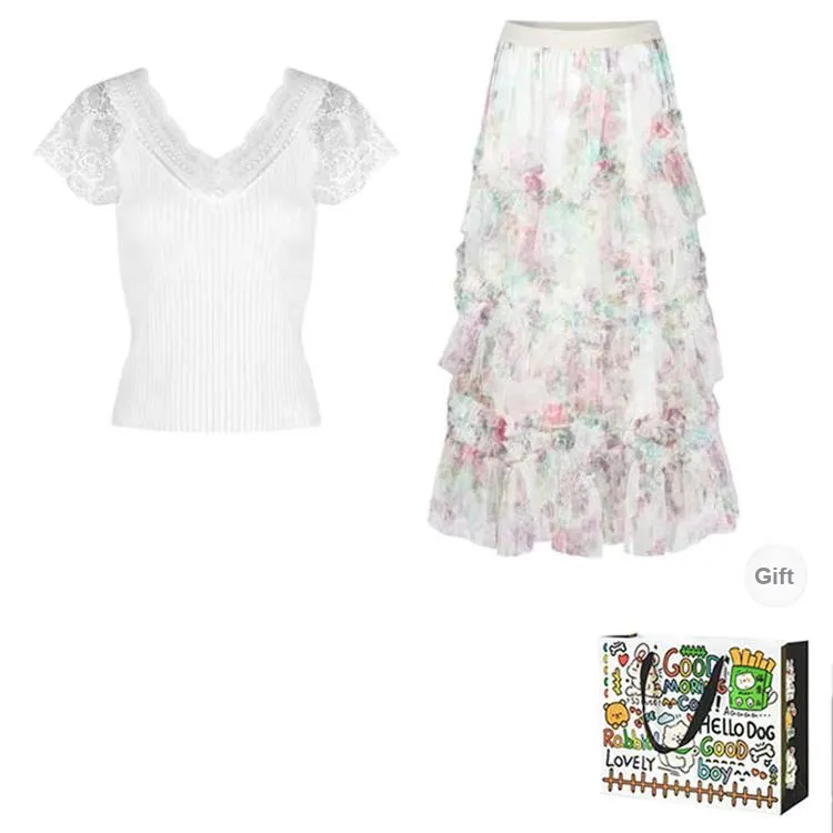 HAPG Two Piece Skirt Sets Women's-0