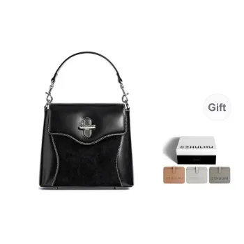 Cthulhu Cow Split Leather Modern Box Bag Patchwork Handbag Crossbody Bag Medium Size Women's Burgundy/Black