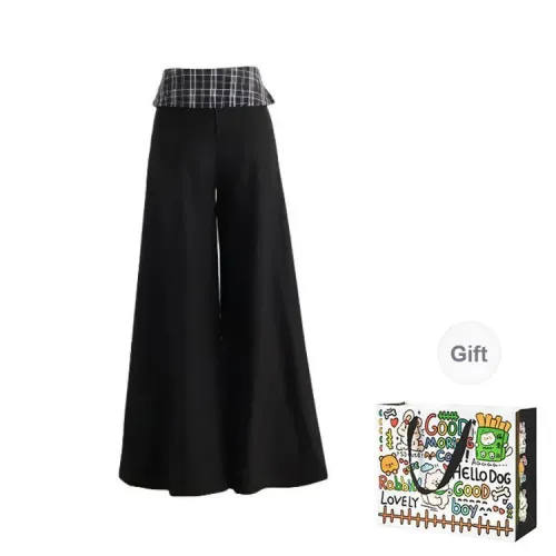 OURUOKE Casual Pants Women's Black Pants Shopping Bag