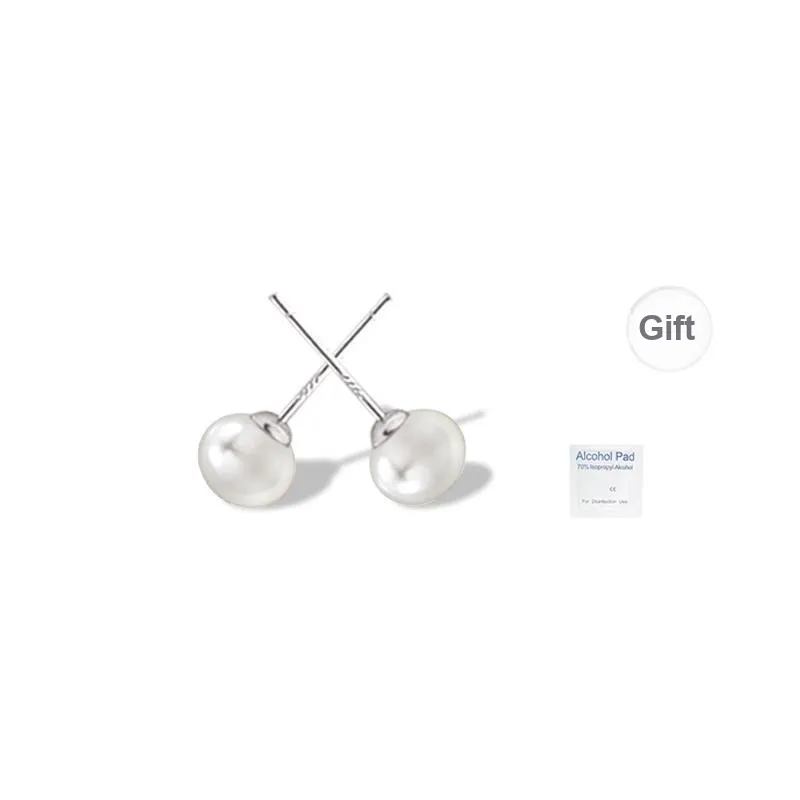 UX S999 Fine Silver Stud Earrings Women's-0