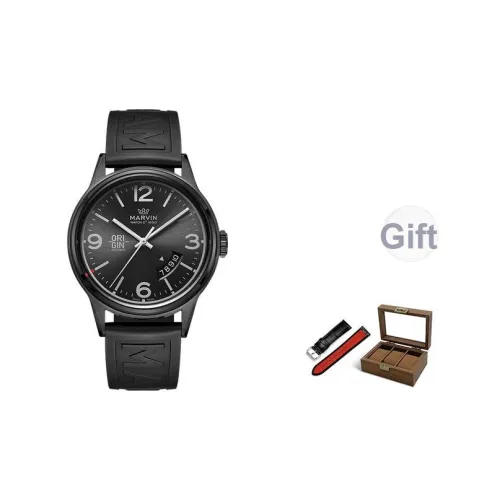MARVIN Origin Series Автоматический Механический Механизм Мужские Часы Часы Черный Циферблат