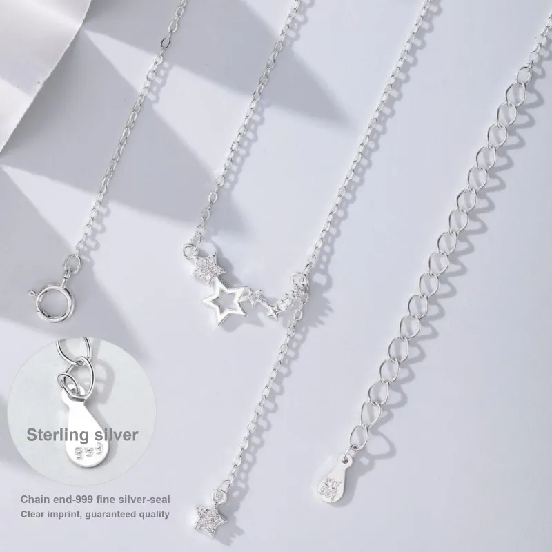 MISS WEI 999 Fine Silver Necklaces Women's-3