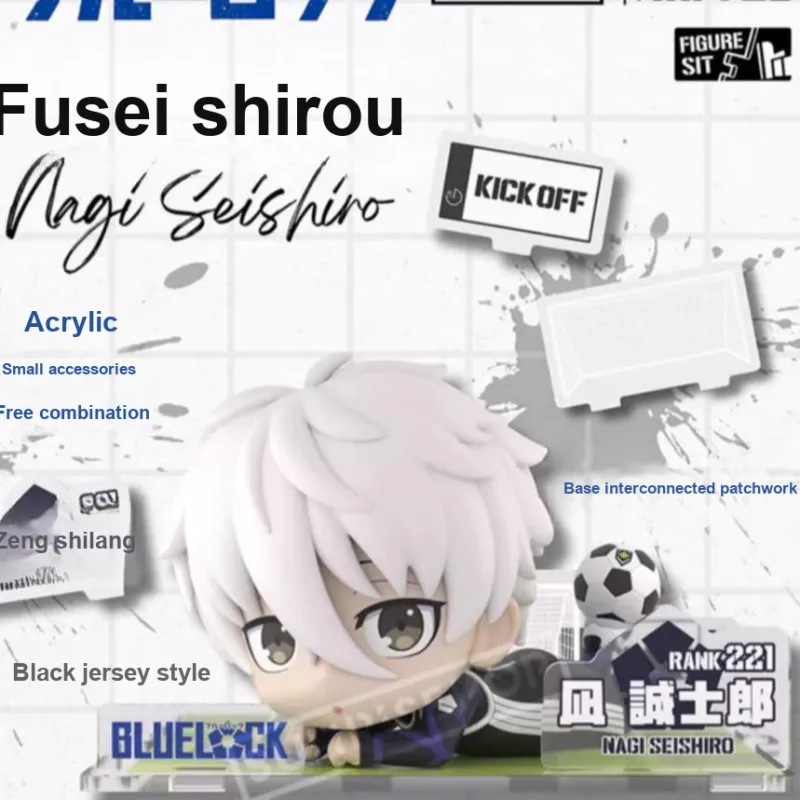 SUNRISEPOP Blue Lock Yoichi Isagi Kaito Sitting Posture Doll Chibi Figures 12.3cm-1