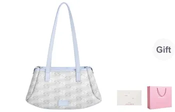 OMTO PVC Handbag, Shoulder Bag Regular Women's Cream Gray/Berry Black