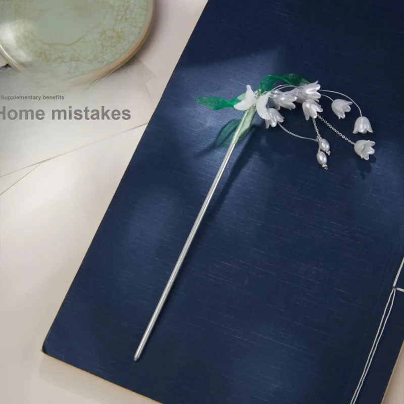AGOVSKI Hairpins Women's Butterfly Lily Of The Valley Tassel Hairpin-1