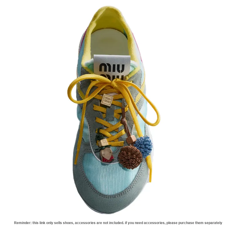 MIU MIU Gymnasium Low Top Casual Shoes Women's Yellow Green-4