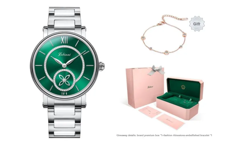 LOBINNI L Automatic Mechanical Movement Watch Women's Watch Green Dial-12