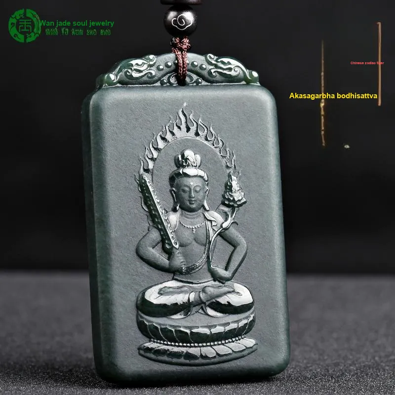 WANYUHUN Hetian Jade Pendants Green Jade Unisex-13